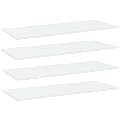 Bookshelf Boards 4 pcs White 100x40x1.5 cm Engineered Wood