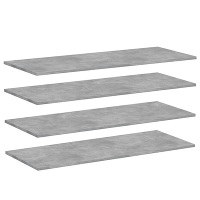 Bookshelf Boards 4 pcs Concrete Grey 100x40x1.5 cm Engineered Wood