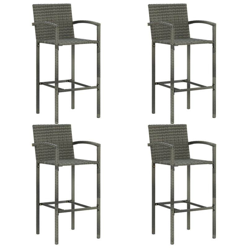 5 Piece Garden Bar Poly Rattan Grey