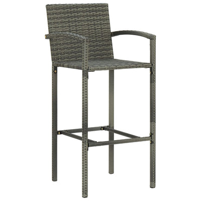 5 Piece Garden Bar Poly Rattan Grey