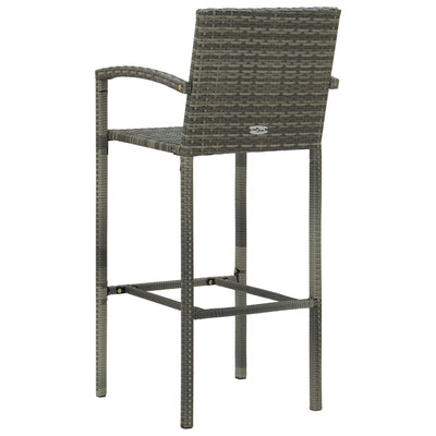 5 Piece Garden Bar Poly Rattan Grey