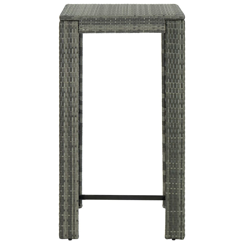 5 Piece Garden Bar Set with Cushions Poly Rattan Grey