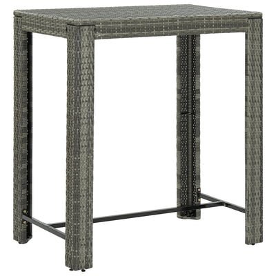 7 Piece Garden Bar Set with Cushions Poly Rattan Grey