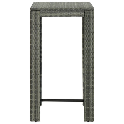 5 Piece Outdoor Bar Set with Cushions Poly Rattan Grey