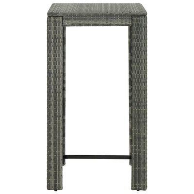 5 Piece Outdoor Bar Set with Armrest Poly Rattan Grey