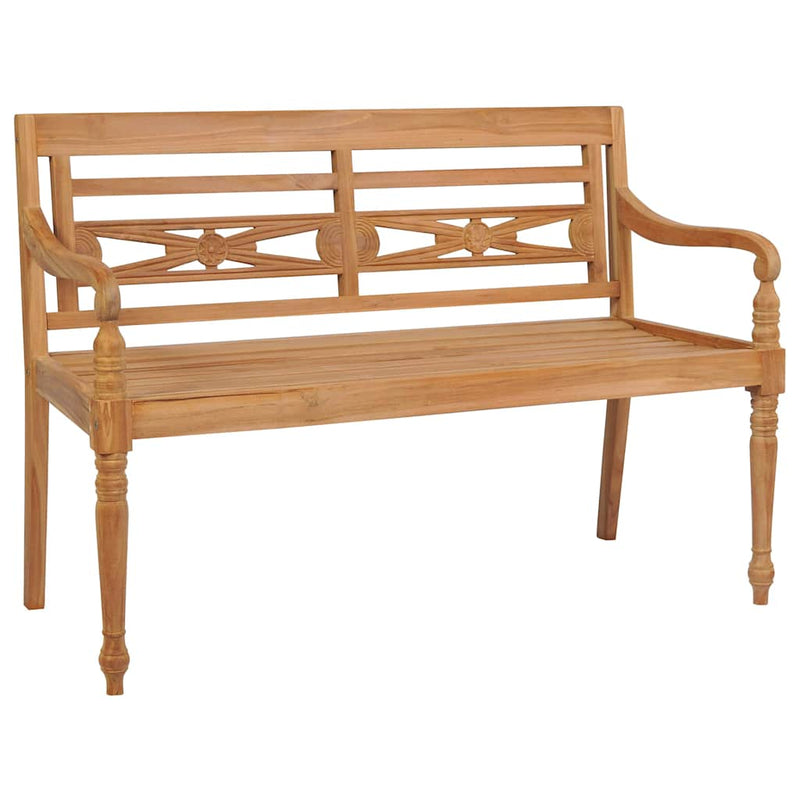 Batavia Bench with Anthracite Cushion 120 cm Solid Teak Wood