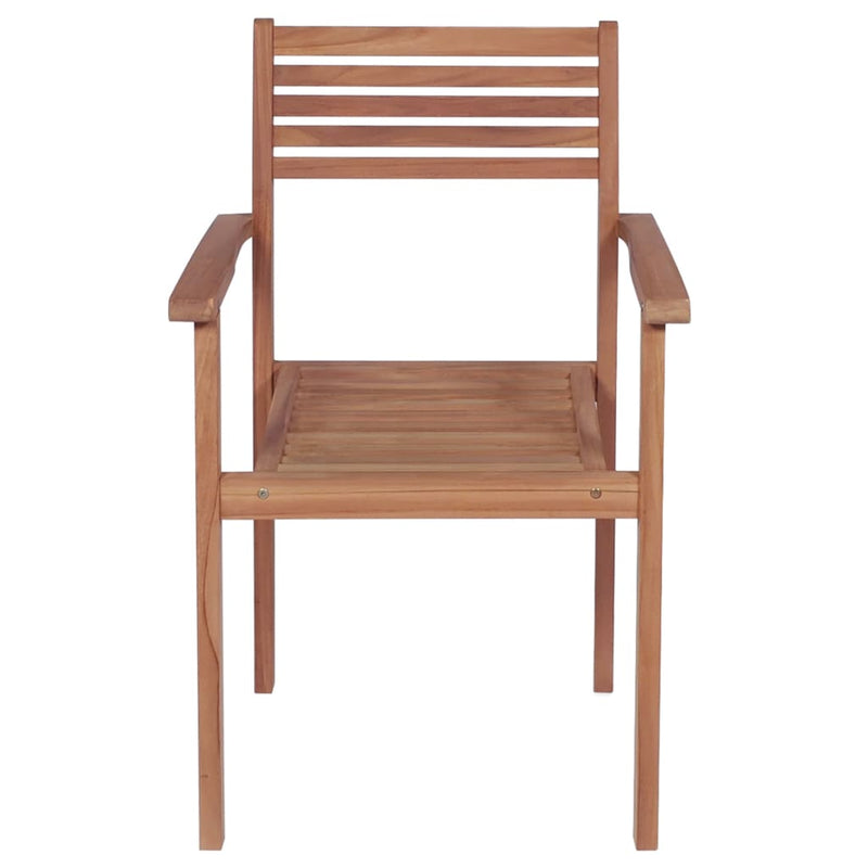 Garden Chairs 4 pcs with Cream Cushions Solid Teak Wood