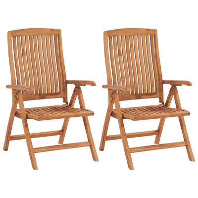 Garden Chairs 2 pcs with Anthracite Cushions Solid Teak Wood