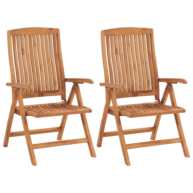 Garden Chairs 2 pcs with Cream Cushions Solid Teak Wood