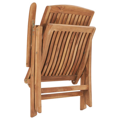 Garden Chairs 2 pcs with Cream Cushions Solid Teak Wood