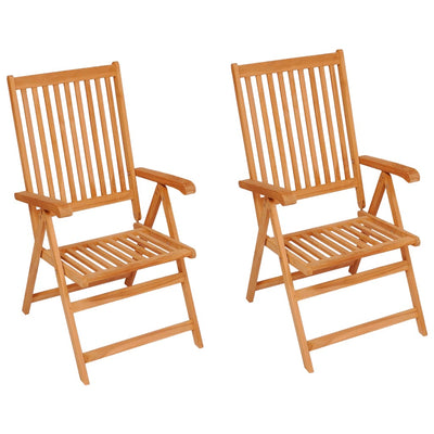 Garden Chairs 2 pcs with Anthracite Cushions Solid Teak Wood