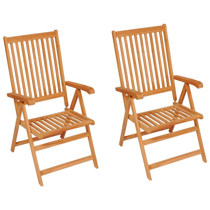 Garden Chairs 2 pcs with Cream Cushions Solid Teak Wood