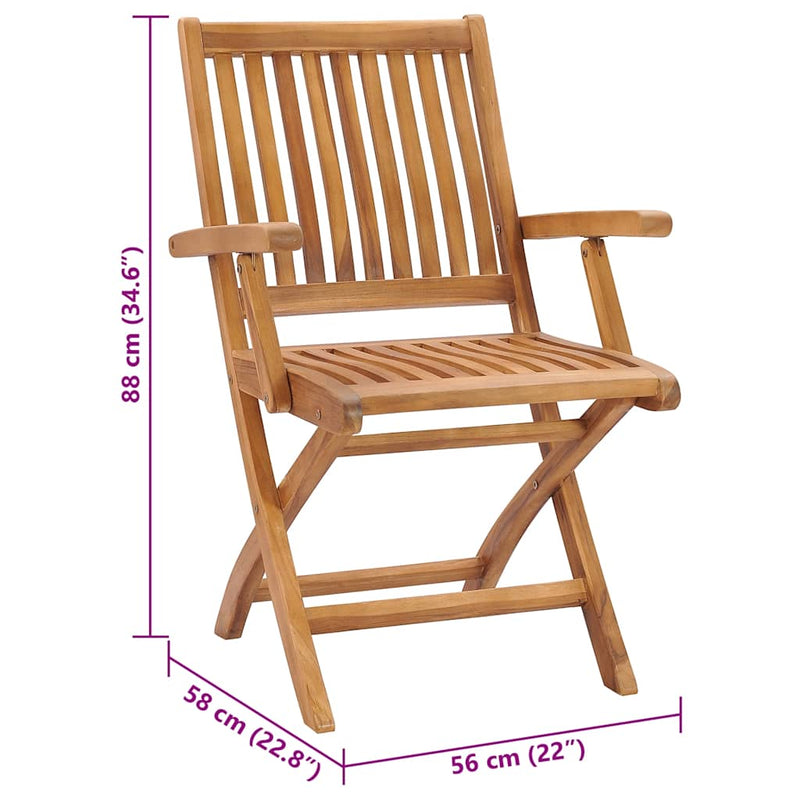 Garden Chairs 2 pcs with Cream Cushions Solid Teak Wood