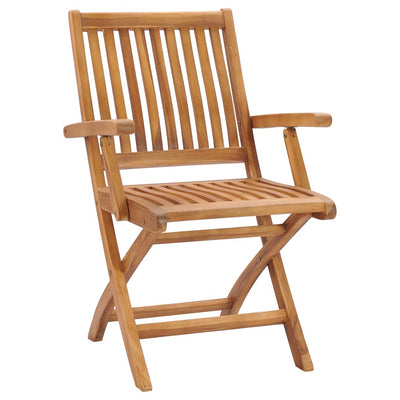 Garden Chairs 2 pcs with Cream Cushions Solid Teak Wood