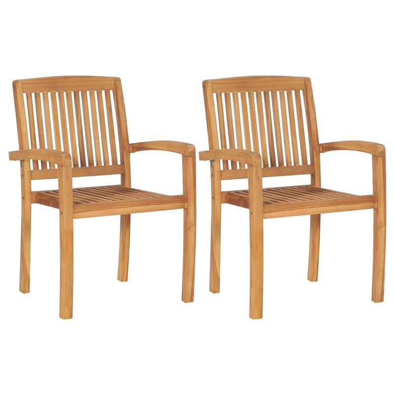 Garden Chairs 2 pcs with Anthracite Cushions Solid Teak Wood