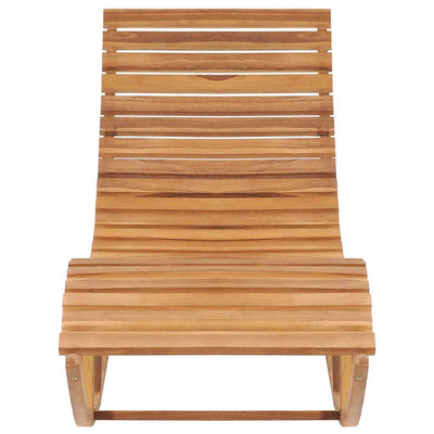 Rocking Sun Lounger with Cushion Solid Teak Wood