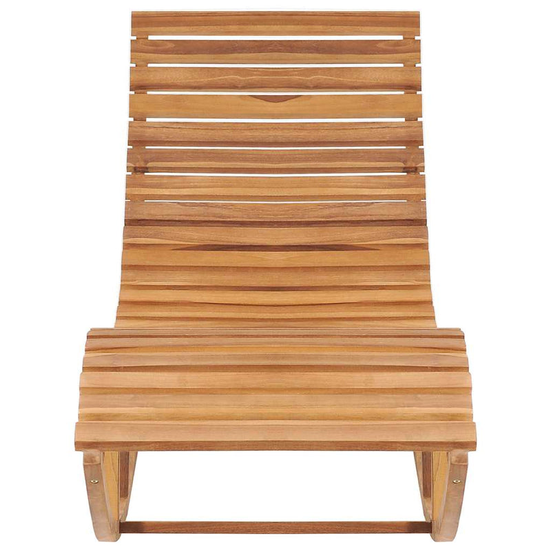 Rocking Sun Lounger with Cushion Solid Teak Wood