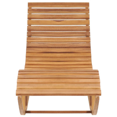 Rocking Sun Lounger with Cushion Solid Teak Wood