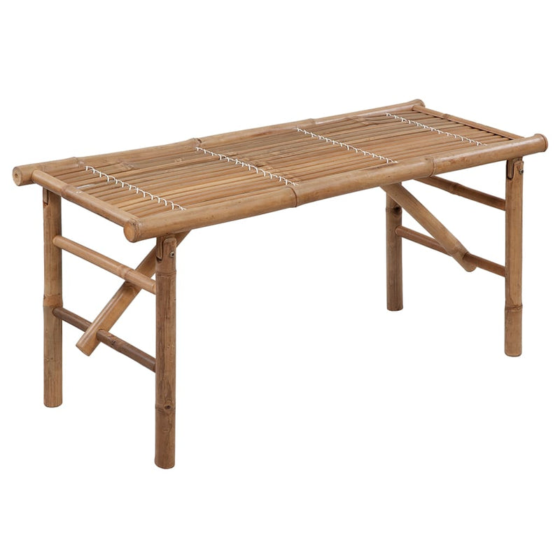 Folding Garden Bench with Cushion 118 cm Bamboo