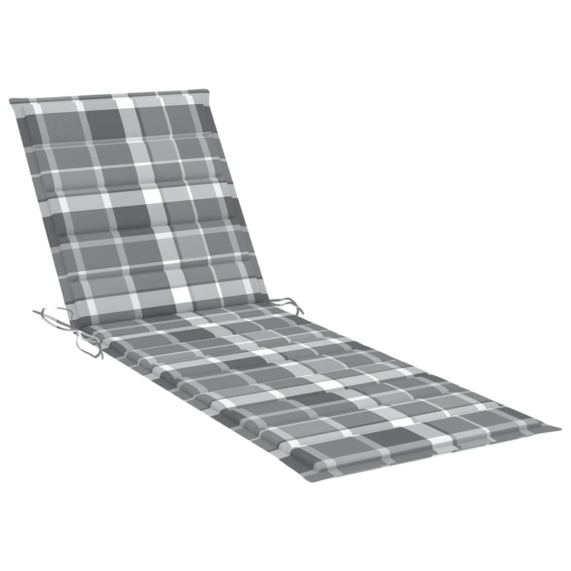 Folding Sun Lounger with Cushion Solid Acacia Wood