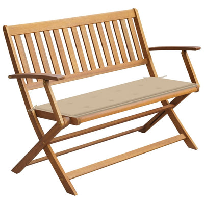 Garden Bench with Cushion 120 cm Solid Acacia Wood