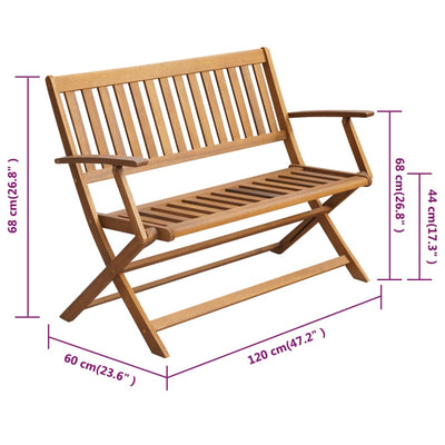 Garden Bench with Cushion 120 cm Solid Acacia Wood