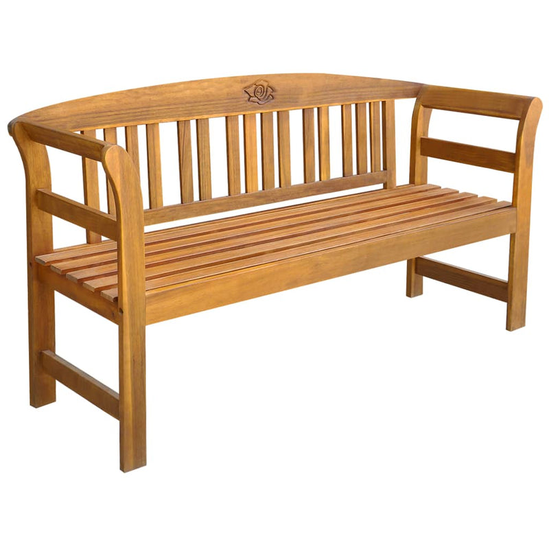 Garden Bench with Cushion 157 cm Solid Acacia Wood