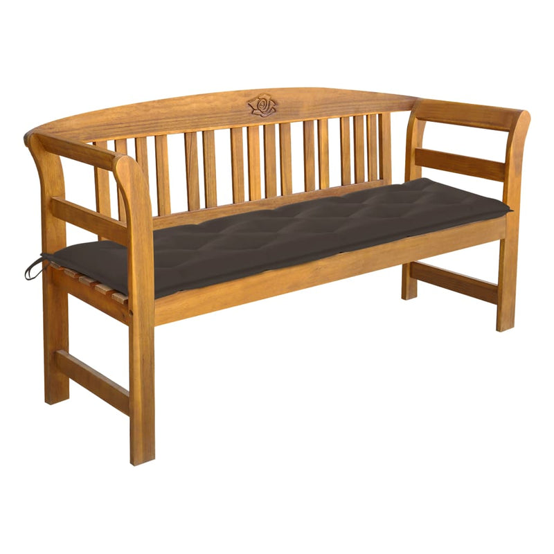 Garden Bench with Cushion 157 cm Solid Acacia Wood