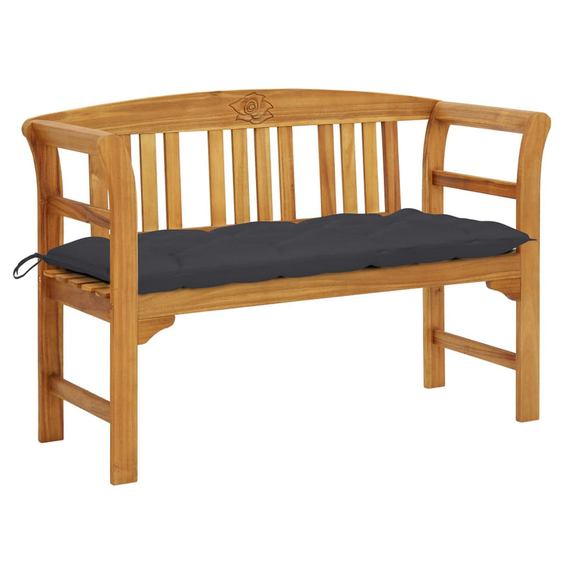 Garden Bench with Cushion 120 cm Solid Acacia Wood