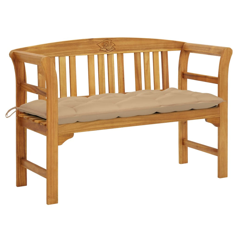 Garden Bench with Cushion 120 cm Solid Acacia Wood