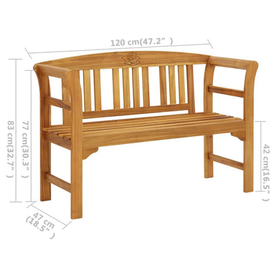 Garden Bench with Cushion 120 cm Solid Acacia Wood