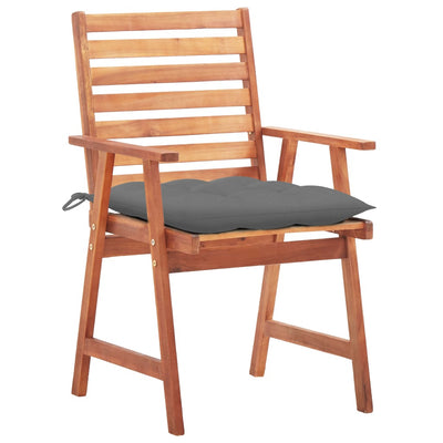 Outdoor Dining Chairs 2 pcs with Cushions Solid Acacia Wood