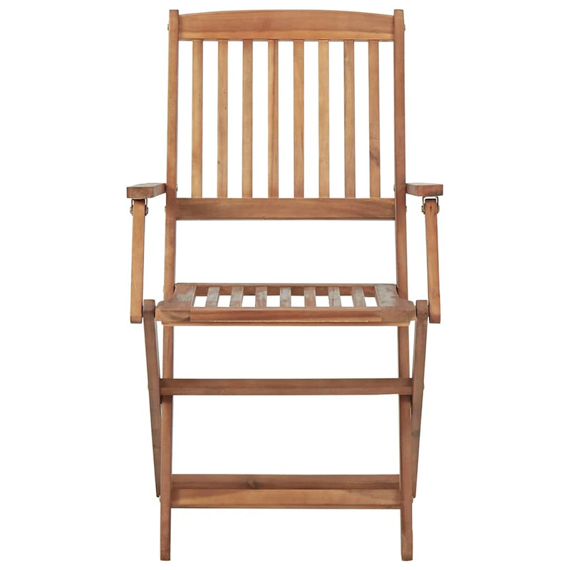 Folding Garden Chairs 2 pcs with Cushions Solid Wood Acacia