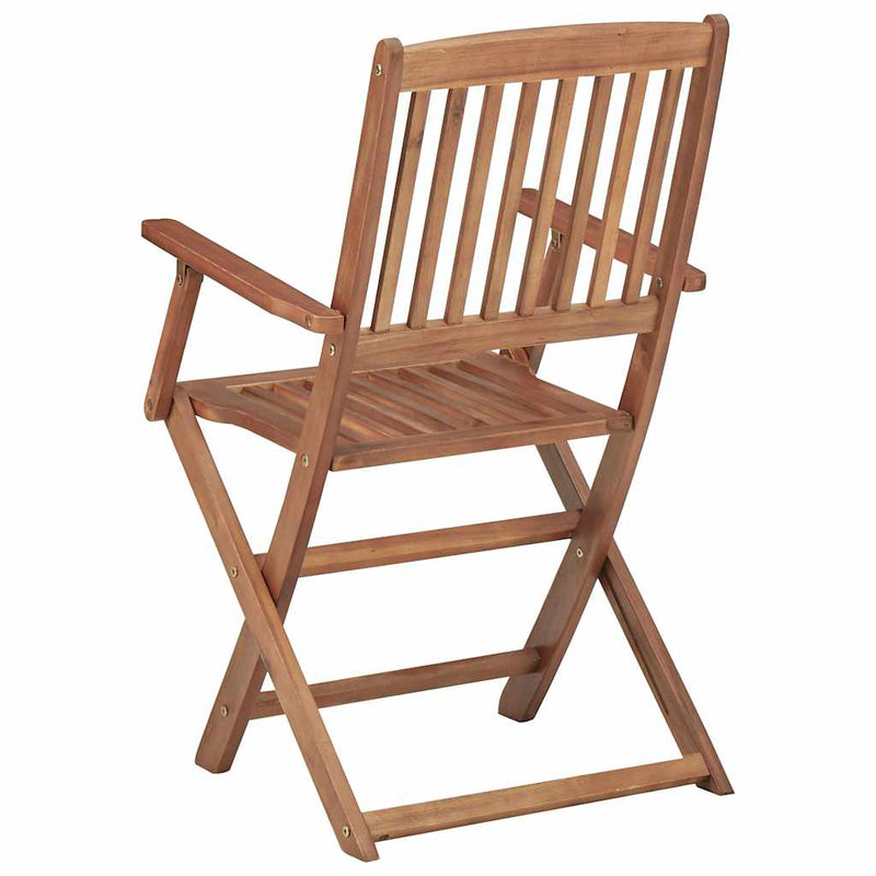 Folding Garden Chairs 4 pcs with Cushions Solid Wood Acacia