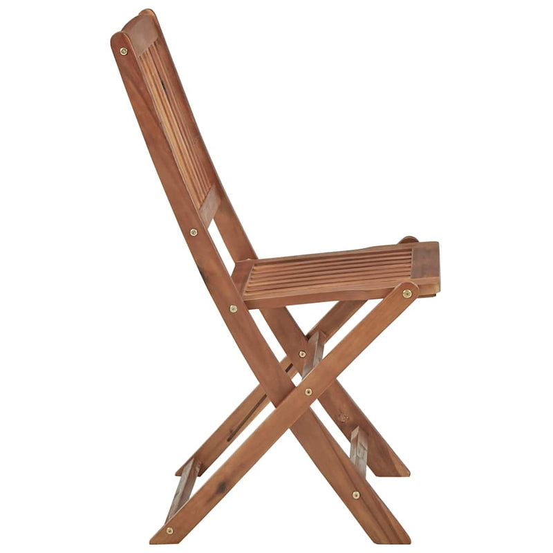 Folding Garden Chairs 2 pcs with Cushions Solid Wood Acacia