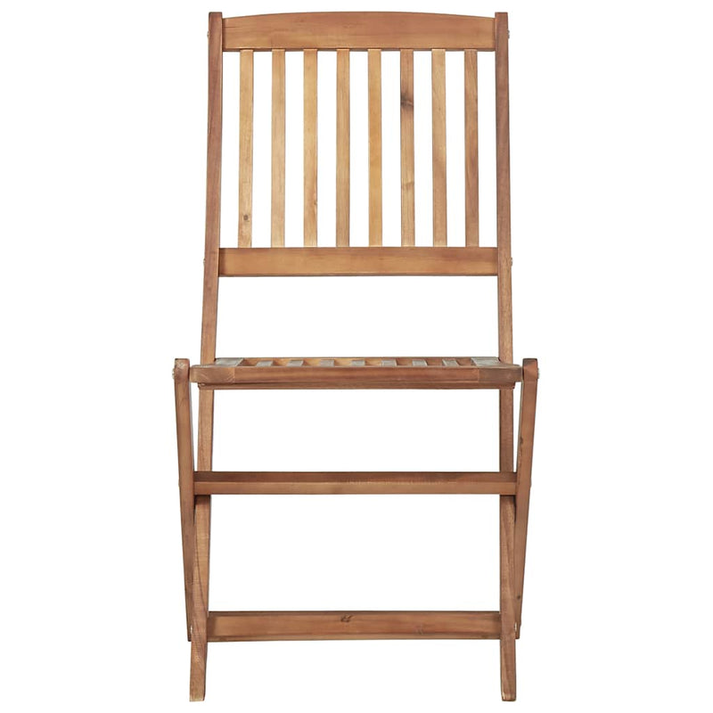 Folding Garden Chairs 2 pcs with Cushions Solid Wood Acacia