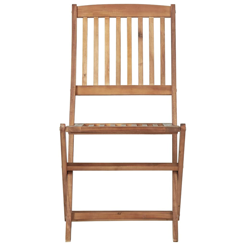 Folding Garden Chairs 4 pcs with Cushions Solid Wood Acacia