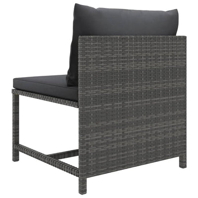 8 Piece Garden Lounge Set with Cushions Poly Rattan Grey