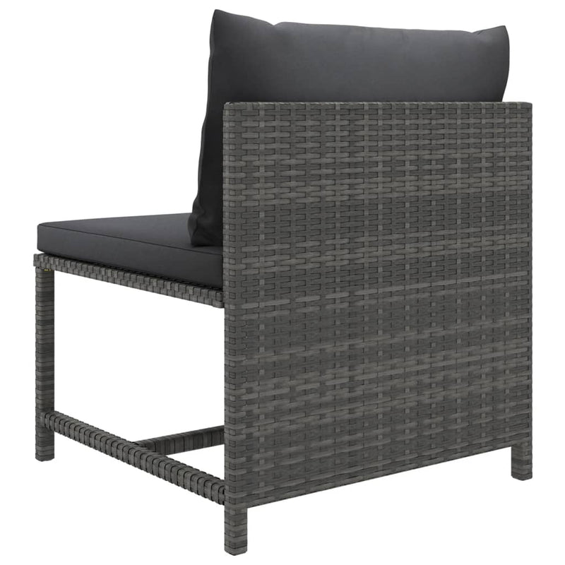 9 Piece Garden Lounge Set with Cushions Poly Rattan Grey