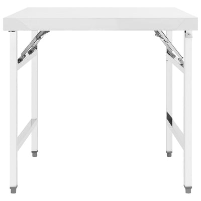 Kitchen Folding Work Table 85x60x80 cm Stainless Steel