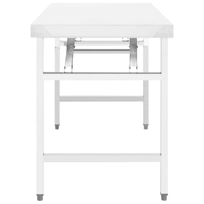 Kitchen Folding Work Table 85x60x80 cm Stainless Steel