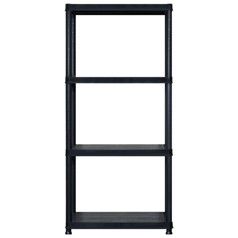 Storage Shelf 4-Tier Black 122x30.5x130 cm Plastic