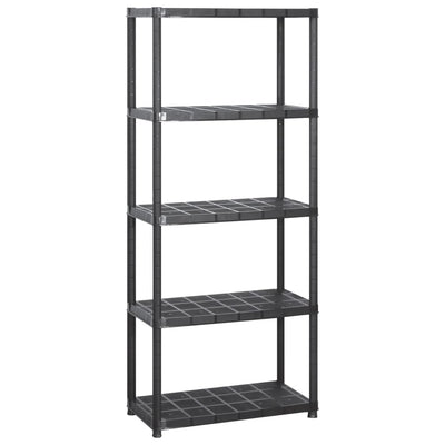 Storage Shelf 5-Tier Black 142x38x170 cm Plastic