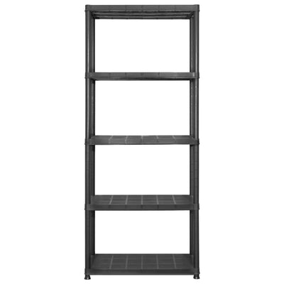 Storage Shelf 5-Tier Black 142x38x170 cm Plastic