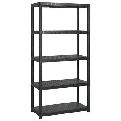 Storage Shelf 5-Tier Black 170x40x185 cm Plastic