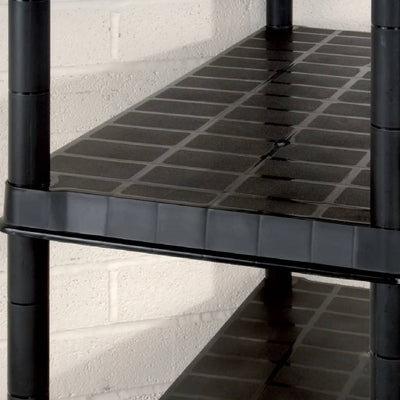 Storage Shelf 5-Tier Black 170x40x185 cm Plastic