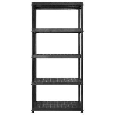 Storage Shelf 5-Tier Black 255x40x185 cm Plastic