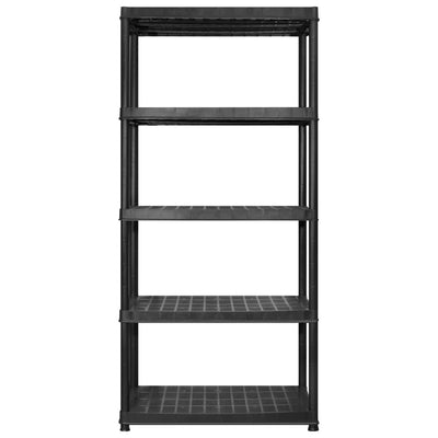 Storage Shelf 5-Tier Black 366x45.7x185 cm Plastic