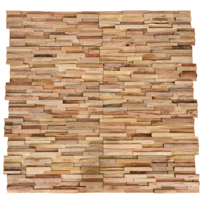 3D Wall Cladding Panels 10 pcs 1.08 m² Solid Teak Wood