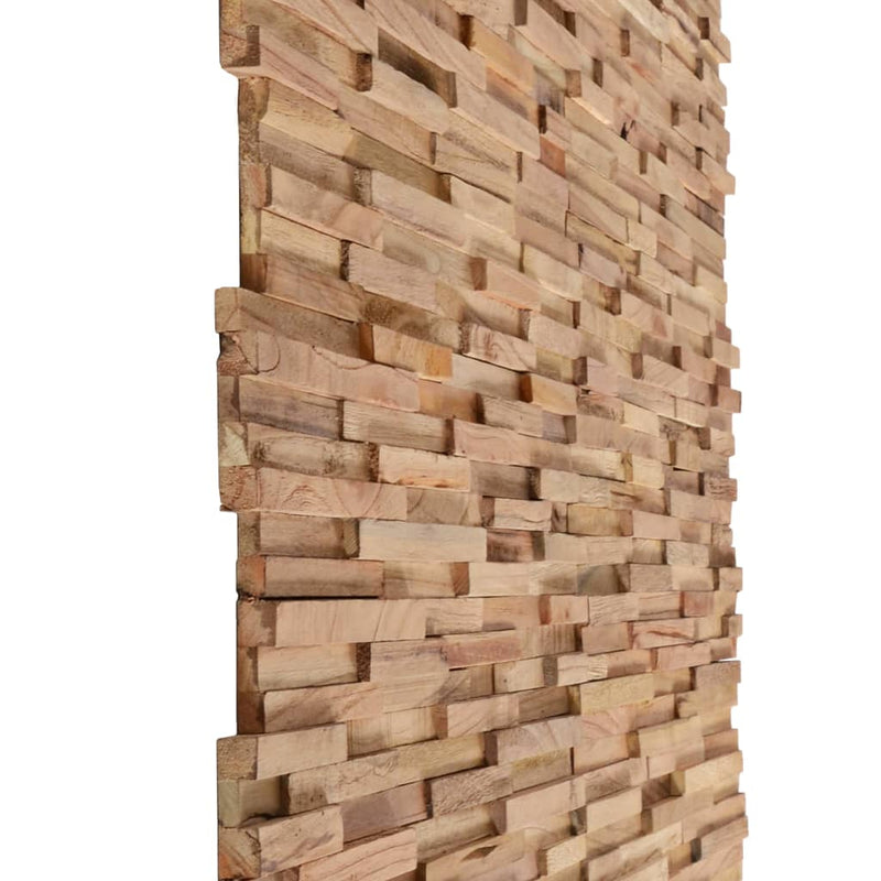 3D Wall Cladding Panels 10 pcs 1.08 m² Solid Teak Wood